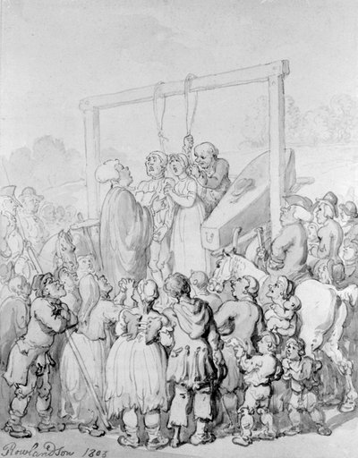 Egzekucja w Tyburn, 1803 autorstwa Thomas Rowlandson