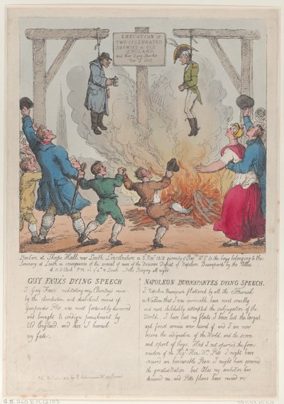 Egzekucja dwóch celebrowanych wrogów Starej Anglii, 27 listopada 1813 r., 27 listopada 1813 r. autorstwa Thomas Rowlandson