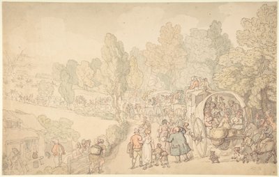 Jarmark w Fairlop, Essex autorstwa Thomas Rowlandson