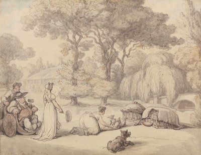 Karmienie kaczątek autorstwa Thomas Rowlandson