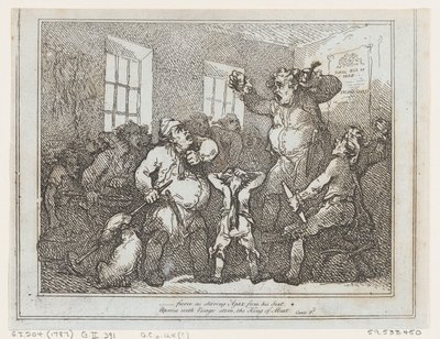 Gwałtowny jak Ajax wpatrujący się z tego fotela..., 1787., 1787. autorstwa Thomas Rowlandson