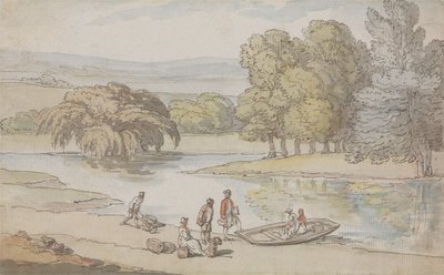 Postacie przy promie autorstwa Thomas Rowlandson