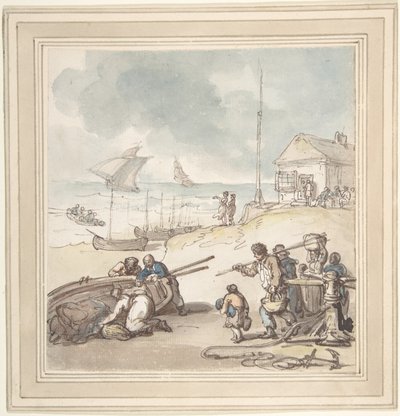 Postacie nad brzegiem morza autorstwa Thomas Rowlandson