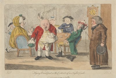 Śniadanie w locie, czyli zawartość nocnego autokaru autorstwa Thomas Rowlandson