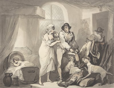 Czwarta godzina na wsi, ok. 1788-90 (grafit, długopis, tusz i akwarela na papierze) autorstwa Thomas Rowlandson