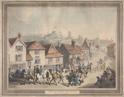 Polowanie na lisy [cykl czterech obrazów]: 4. Powrót z polowania. / Scena w Eaton autorstwa Thomas Rowlandson