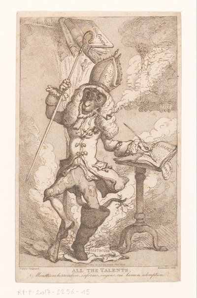 Frontispiece voor „All the Talents” van „Polypus” (ES Barrett), 1807 Wszystkie talenty (tytuł na obiekcie) autorstwa Thomas Rowlandson