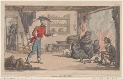 Wsiadanie do jego Billet, z The Military Adventures of Johnny Newcome, 1815., 1815. autorstwa Thomas Rowlandson