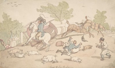 Idąc na Most Bluszczowy, 1780-1827. autorstwa Thomas Rowlandson