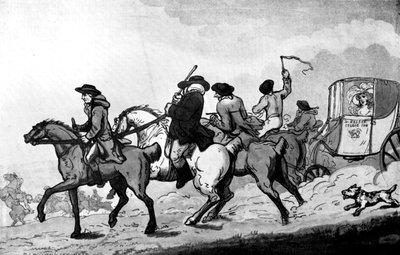 Idąc na wyścigi, koniec XVIII wieku. autorstwa Thomas Rowlandson