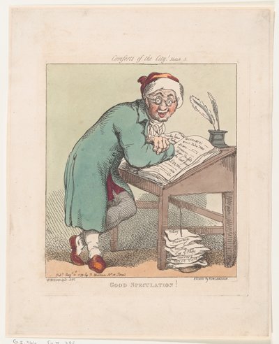Dobra spekulacja!, 10 sierpnia 1799., 10 sierpnia 1799. autorstwa Thomas Rowlandson