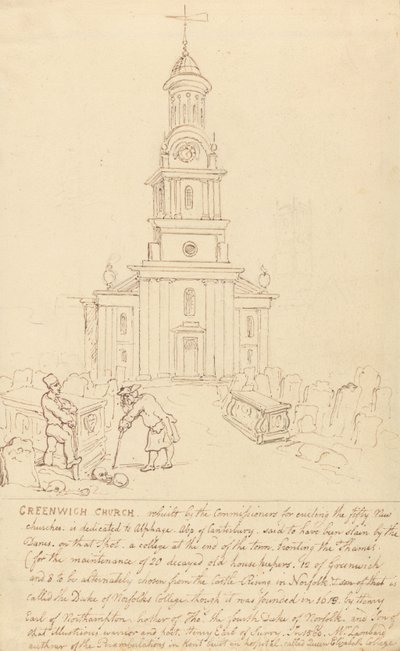 Kościół w Greenwich autorstwa Thomas Rowlandson
