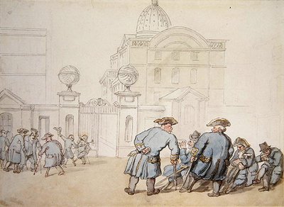 Szpital Greenwich (ołówek i akwarela na papierze) autorstwa Thomas Rowlandson