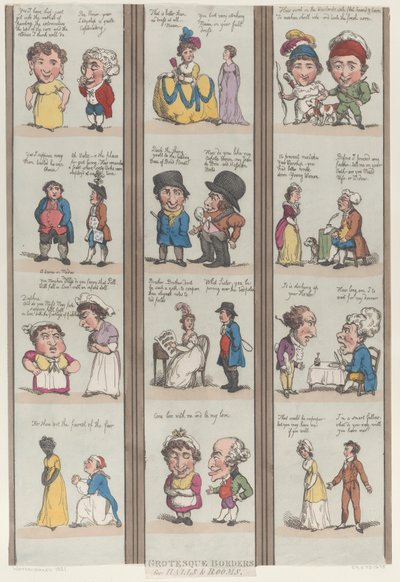 Groteskowe granice pokoi i sal, [1800], przedruk., [1800], przedruk. autorstwa Thomas Rowlandson
