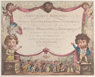 Groteskowe obramowania ekranów, sal bilardowych, garderób itp., 1799-1800., 1799-1800. autorstwa Thomas Rowlandson