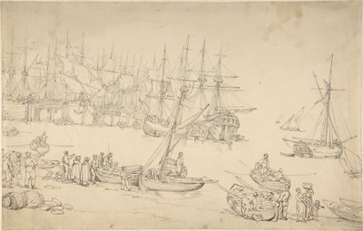 Scena portowa autorstwa Thomas Rowlandson