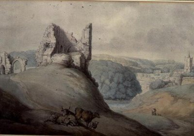 Zamek Harborough, Yorkshire autorstwa Thomas Rowlandson
