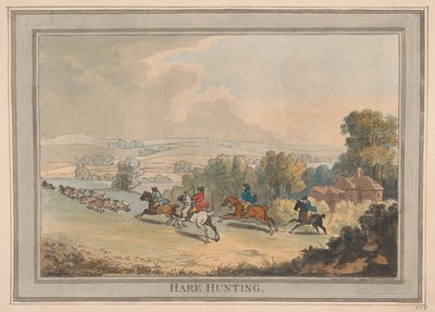 Polowanie na zające autorstwa Thomas Rowlandson