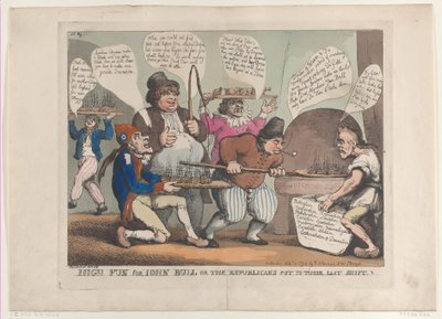 Wielka zabawa dla Johna Bulla, czyli Republikanie poddani ostatniej zmianie, listopad ..., 12 listopada 1798. autorstwa Thomas Rowlandson
