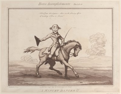 Osiągnięcia dla koni, szkic 10: Tancerka menueta !!, 1 sierpnia 1799., 1 sierpnia 1799. autorstwa Thomas Rowlandson
