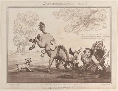 Horse Accomplishments, Szkic 12: Vaulter!!, 1 sierpnia 1799., 1 sierpnia 1799. autorstwa Thomas Rowlandson