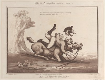 Osiągnięcia koni, szkic 8: Arytmetyk !!, 1 sierpnia 1799., 1 sierpnia 1799. autorstwa Thomas Rowlandson