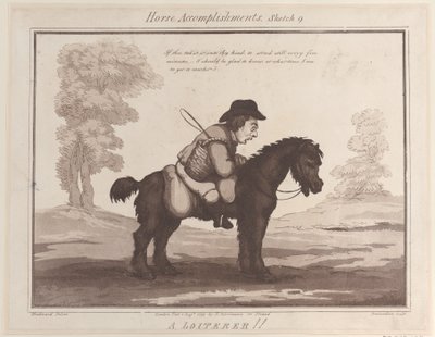 Horse Accomplishments, Szkic 9: A Loiterer!!, 1 sierpnia 1799., 1 sierpnia 1799. autorstwa Thomas Rowlandson