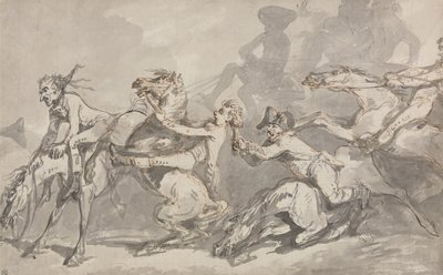Zderzenie jeźdźców autorstwa Thomas Rowlandson