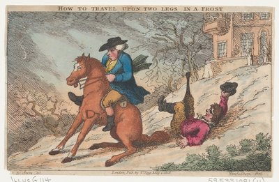 Jak podróżować na dwóch nogach w mrozie, 4 maja 1808 r., 4 maja 1808 r. autorstwa Thomas Rowlandson