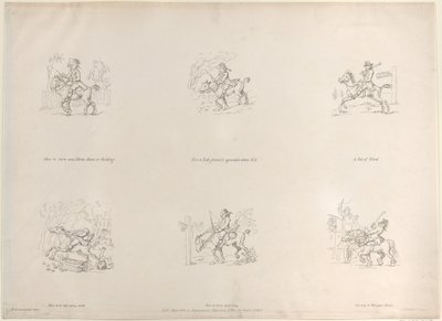 Jak obrócić dowolnego konia, klacz lub wałacha, Jak jeździć elegancko i przyjemnie w dół Hil..., 1 marca 1803 r. autorstwa Thomas Rowlandson