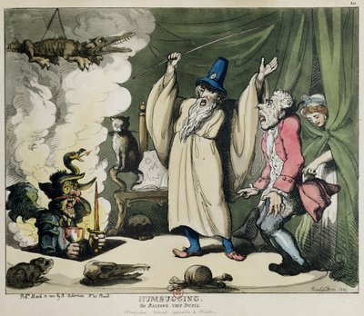 Humbugging lub Raising the Devil, 1800 (kolor lito) autorstwa Thomas Rowlandson