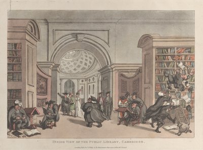 Inside View of the Public Library, Cambridge, 9 listopada 1809., 9 listopada 1809. autorstwa Thomas Rowlandson