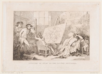 Zakłócenie pracy lub „Zakłócony malarz” autorstwa Thomas Rowlandson
