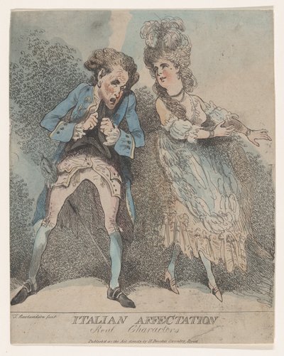 Afektacja włoska, Prawdziwe postacie, 1786-91., 1786-91. autorstwa Thomas Rowlandson