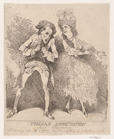 Affekcja włoska, Prawdziwe postacie, 1 września 1780., 1 września 1780. autorstwa Thomas Rowlandson
