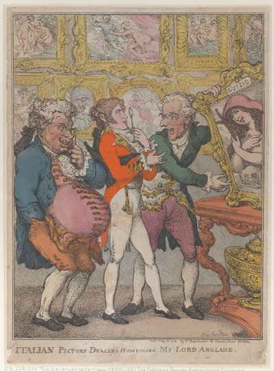 Włoscy sprzedawcy zdjęć Humbugging My Lord Anglaise, 30 maja 1812 r., 30 maja 1812 r. autorstwa Thomas Rowlandson