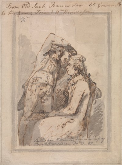 Jack Bannister w swojej garderobie autorstwa Thomas Rowlandson
