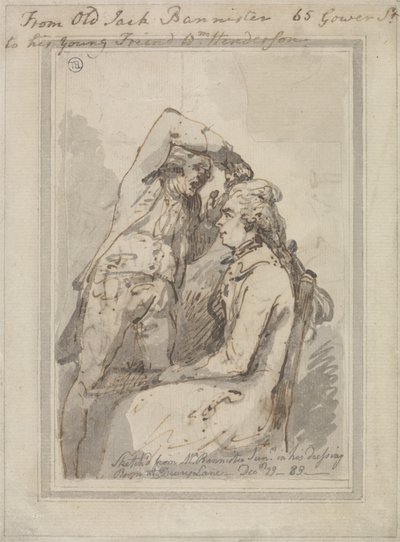 John Bannister w swojej garderobie na Drury Lane autorstwa Thomas Rowlandson