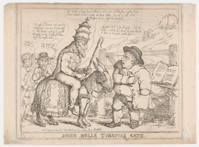 Brama przy drodze płatnej Johna Bulla autorstwa Thomas Rowlandson