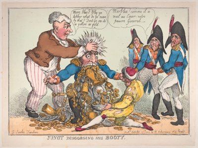 Junot wypluwa swój łup, 17 października 1808., 17 października 1808. autorstwa Thomas Rowlandson