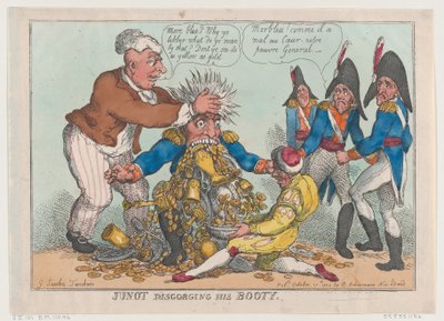 Junot wypluwa swój łup, 17 października 1808., 17 października 1808. autorstwa Thomas Rowlandson