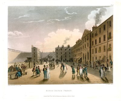 Więzienie Ławy Królewskiej autorstwa Thomas Rowlandson