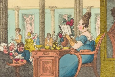 La Belle Limonaudiere w Cafe des Mille Colonnes, Palais Royal, Paryż, 1814. autorstwa Thomas Rowlandson