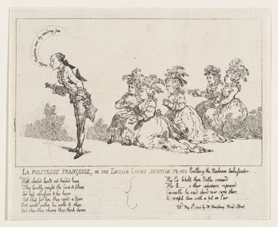 La politesse Françoise, czyli petycja angielskich dam do Jego Ekscelencji Mushro..., 4 maja 1789. autorstwa Thomas Rowlandson
