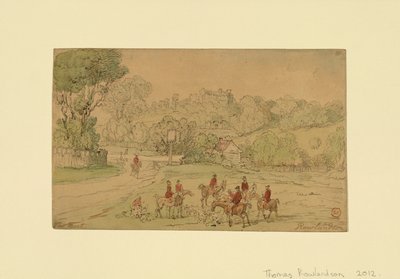Pejzaż ze sceną myśliwską autorstwa Thomas Rowlandson