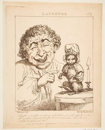 Śmiech Le Brun Travested, czyli karykatury namiętności, 21 stycznia 1800 r. autorstwa Thomas Rowlandson
