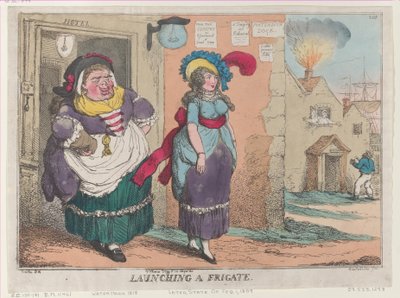 Wodowanie fregaty, [1 lutego 1809], przedruk, [1 lutego 1809], przedruk. autorstwa Thomas Rowlandson