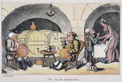 Le docteur dans un cellar ou un cave - w „Trzech wyprawach doktora Syntaxa: w poszukiwaniu malowniczej pociechy i żony”” Williama Combe, il. Rowlandson autorstwa Thomas Rowlandson