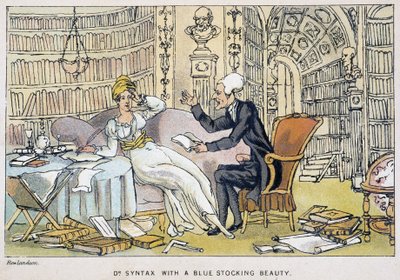 Le docteur et une intellectuelle - w „Trzech podróżach doktora Syntaxa: w poszukiwaniu malowniczej pociechy i żony”” Williama Combe, il. Rowlandson autorstwa Thomas Rowlandson