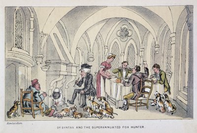Le docteur à un repas des chasseurs - w „Trzech wyprawach doktora Syntaxa: w poszukiwaniu malowniczej pociechy i żony”” Williama Combe, il. Rowlandson autorstwa Thomas Rowlandson